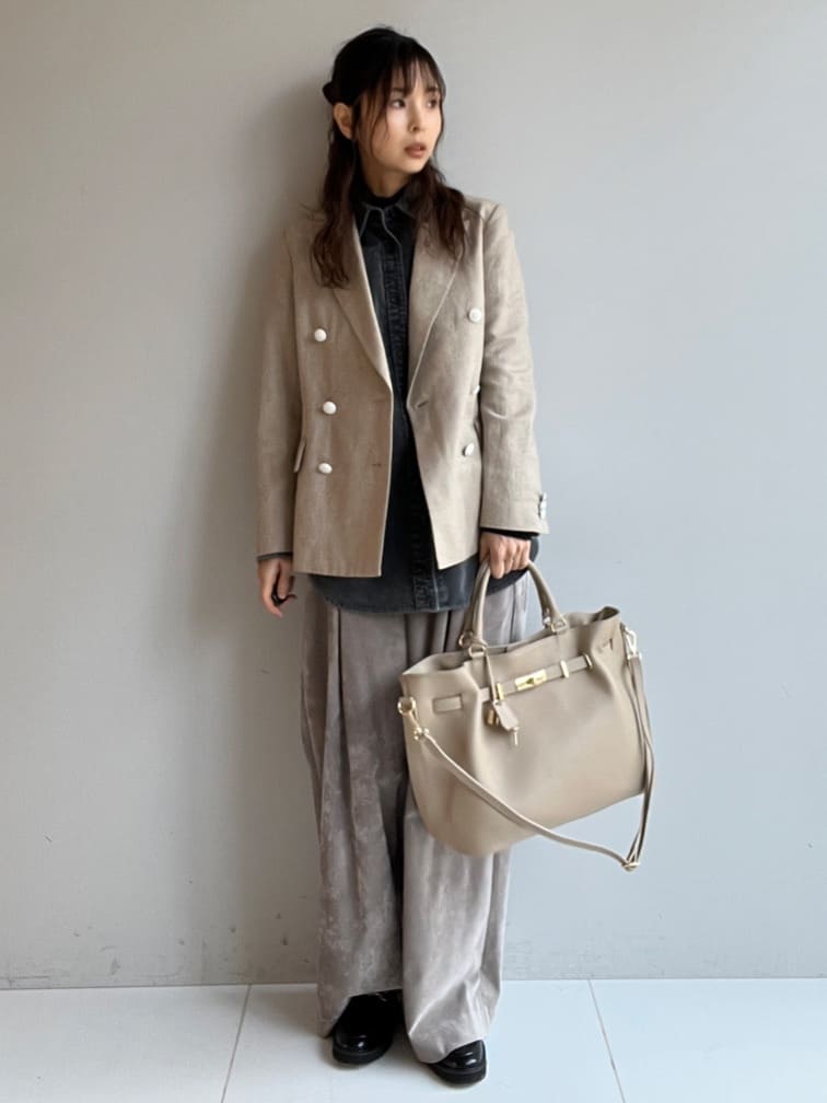 misaさんの「DRESSTERIOR｜【セットアップ可】リネンブレンドダブルブレストジャケット」を使ったコーディネート