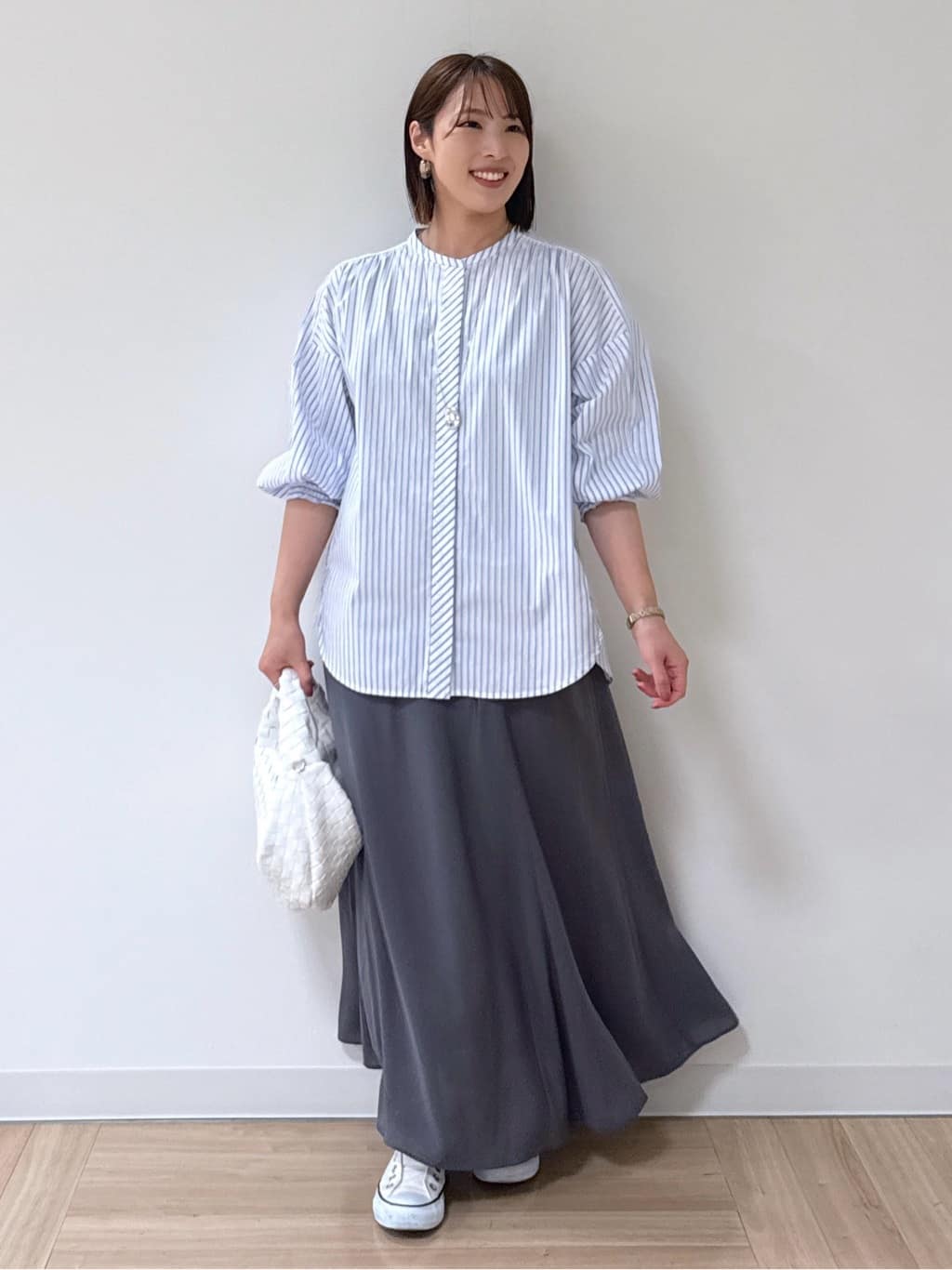 amiさんの「Reflect｜◆【夏SALE／E‐QUALITY／手洗い可】ストライプシャツ」を使ったコーディネート