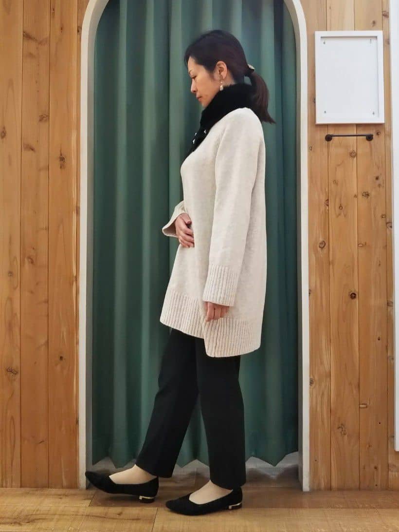 ショーコラさんの「SHOO･LA･RUE｜◆【S-LL/体型カバー】ふんわりあたたかい ニットチュニック」を使ったコーディネート
