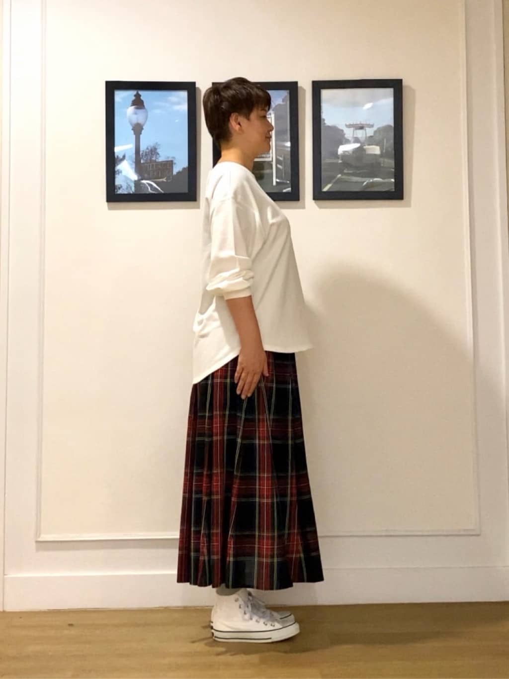 Hiroさんの「Dessin｜【360度可愛い・洗える】バックヘンリーカットソー」を使ったコーディネート