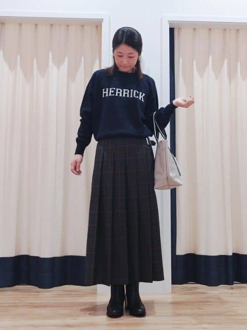 HIROさんの「Dessin｜【洗える】ワイドプリーツスカート」を使ったコーディネート