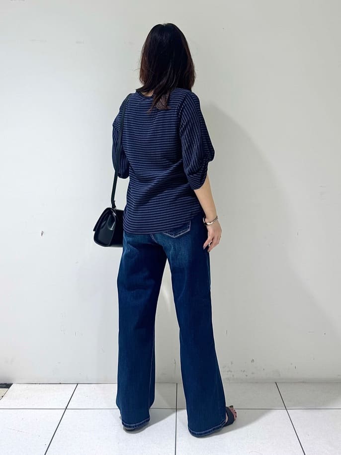 そんさんの「INDIVI｜【UVケア／吸汗速乾】凹凸素材ねじり袖トップス」を使ったコーディネート
