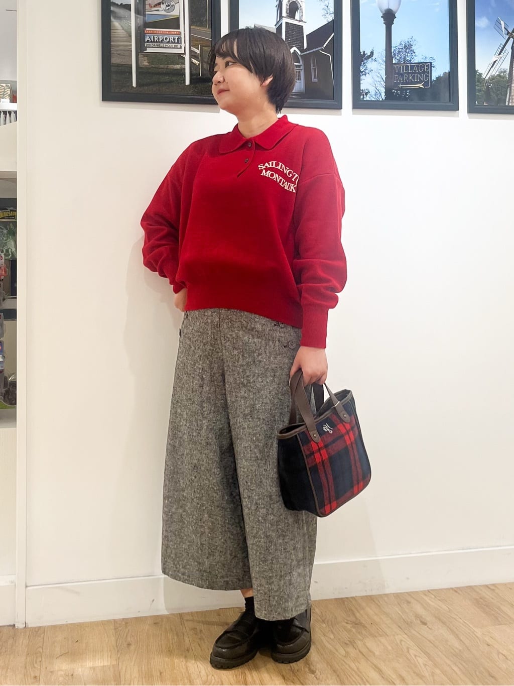 Asukaさんの「Dessin｜【洗える】フロッキーロゴ入り襟付きニット」を使ったコーディネート