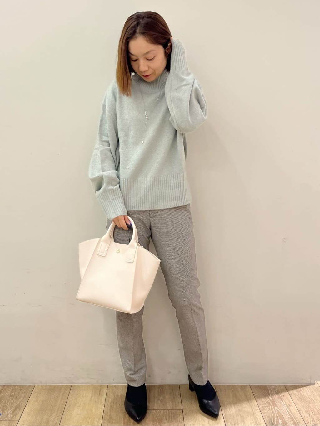 kcさんの「OPAQUE.CLIP｜ウォームストレッチテーパードパンツ【洗濯機OK／防シワ／吸湿発熱】《XS～3L》」を使ったコーディネート