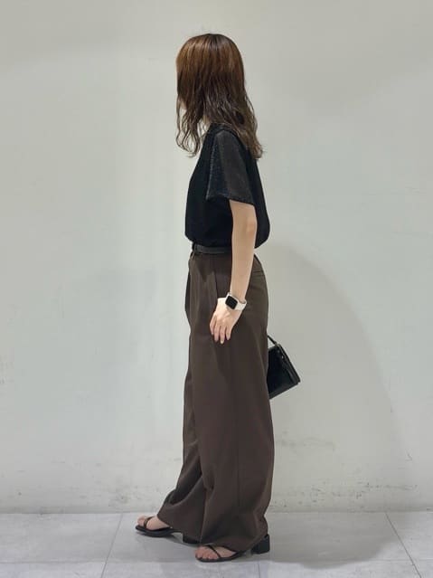 kyokaさんの「UNTITLED｜【洗える】ラメシアーTシャツ」を使ったコーディネート