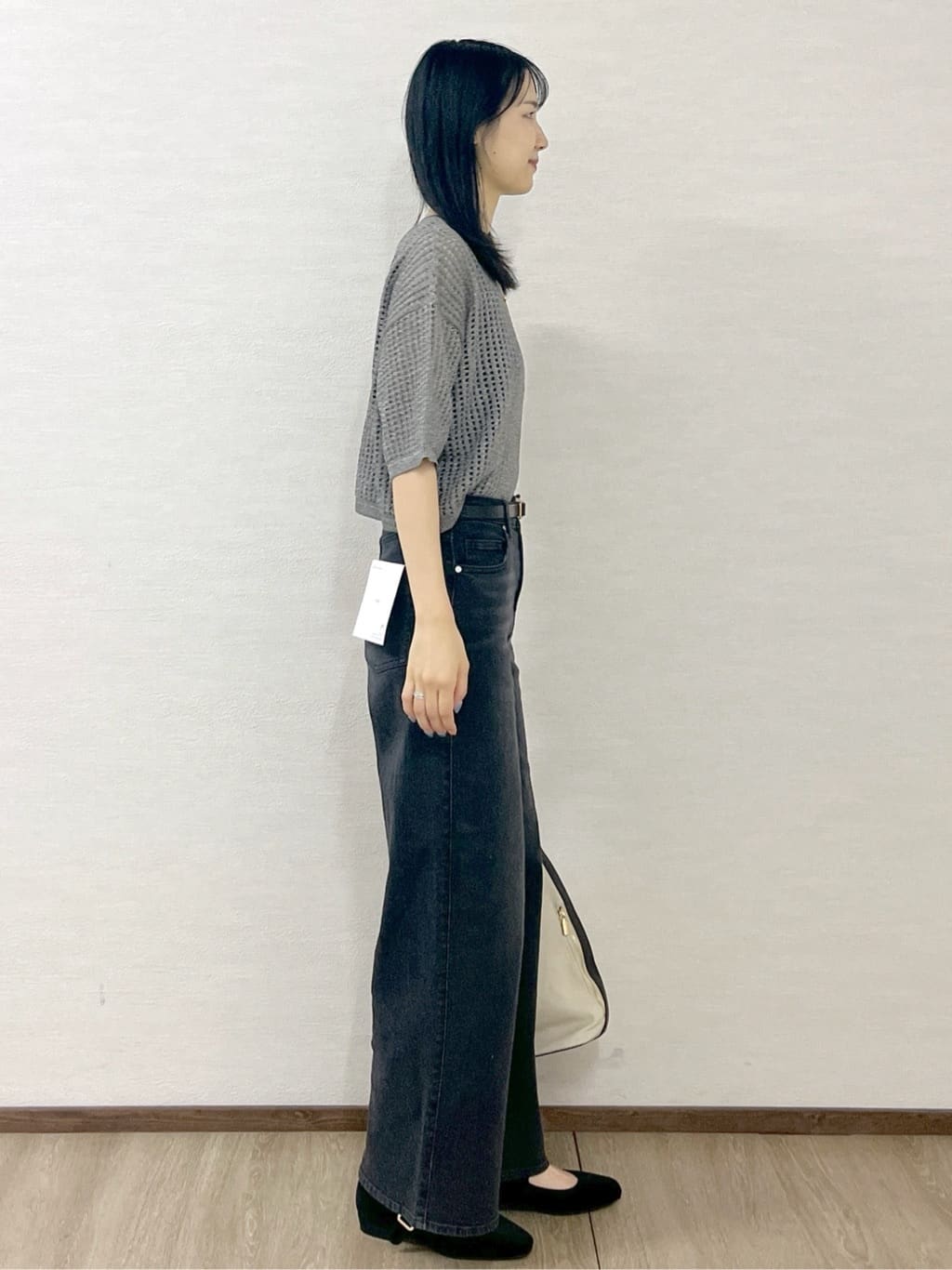 sachikoさんの「OPAQUE.CLIP｜2WAY ラメメッシュニット【洗濯機洗い可／抗ピル】」を使ったコーディネート