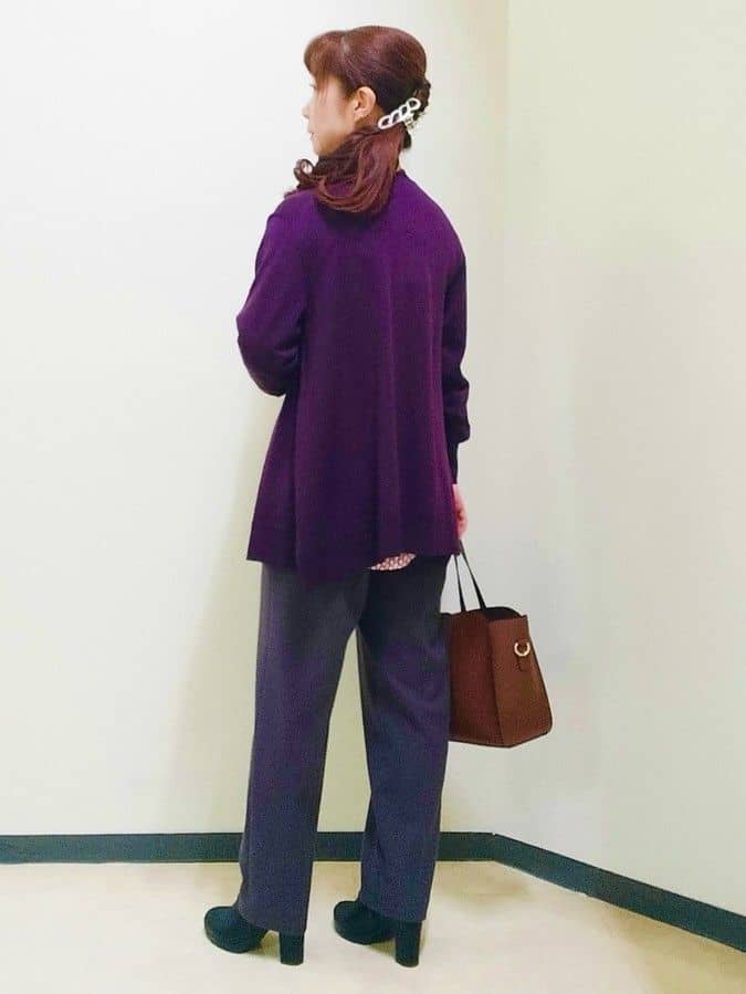 花さんの「Reflect｜【ちくちくしない／アンサンブル可／通勤におすすめ◎】オフボディ着流しカーディガン」を使ったコーディネート