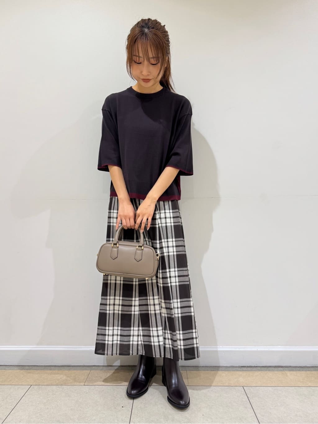 haruさんの「Dessin｜【洗える】バイカラーショート丈ニット」を使ったコーディネート