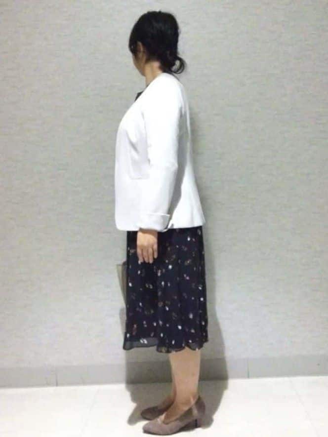 sakoさんの「Reflect｜【SS-4Lサイズ／通勤／セットアップ可】ノーカラージャケット」を使ったコーディネート