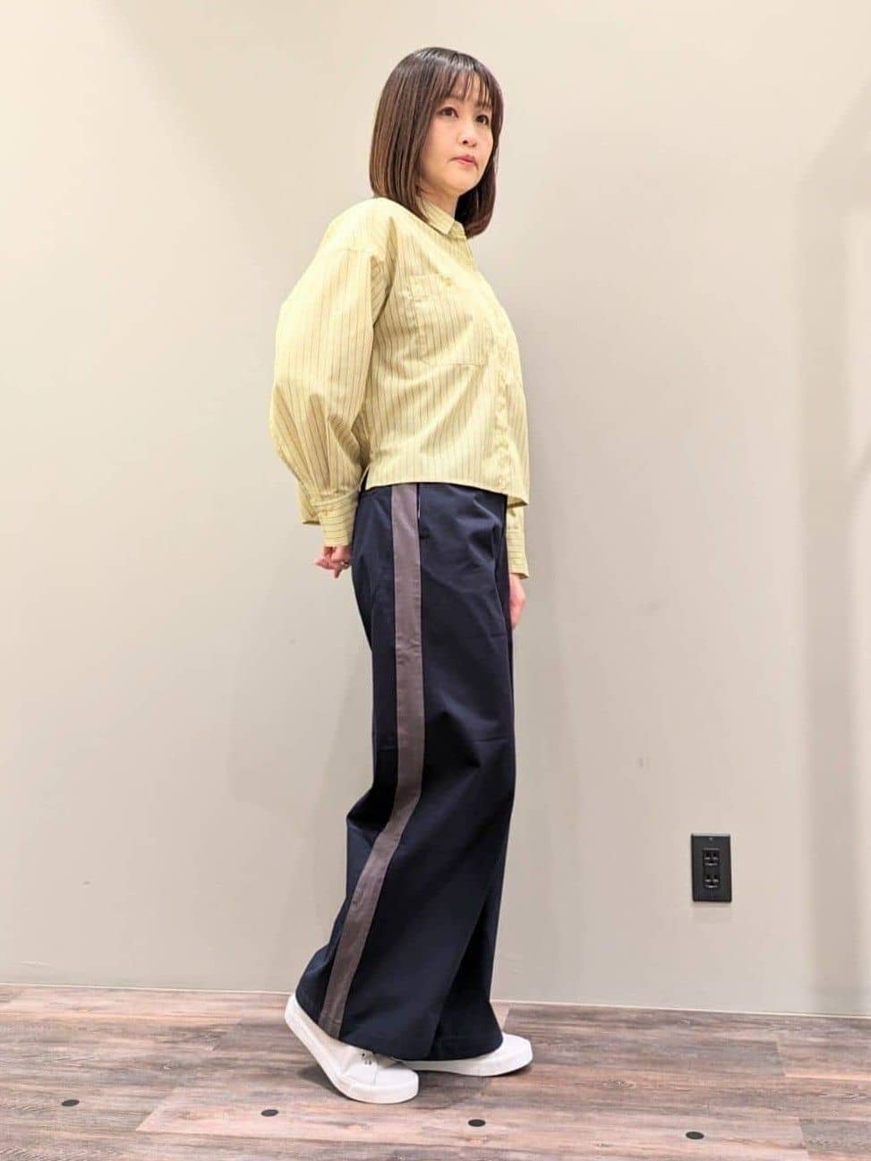 ricoさんの「Dessin｜◆【洗える・4サイズ展開】ポケット付きクロップド丈シャツ（XS～L）」を使ったコーディネート