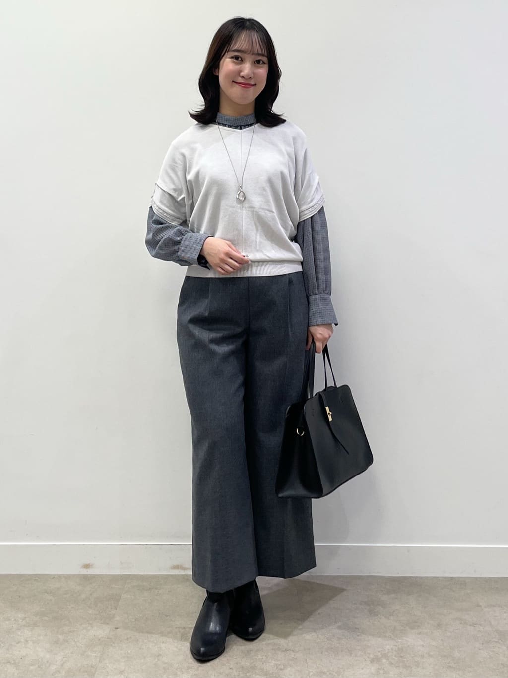 yukariさんの「Reflect｜【長め丈／ドライタッチ】ガンクラブチェック柄ブラウス」を使ったコーディネート