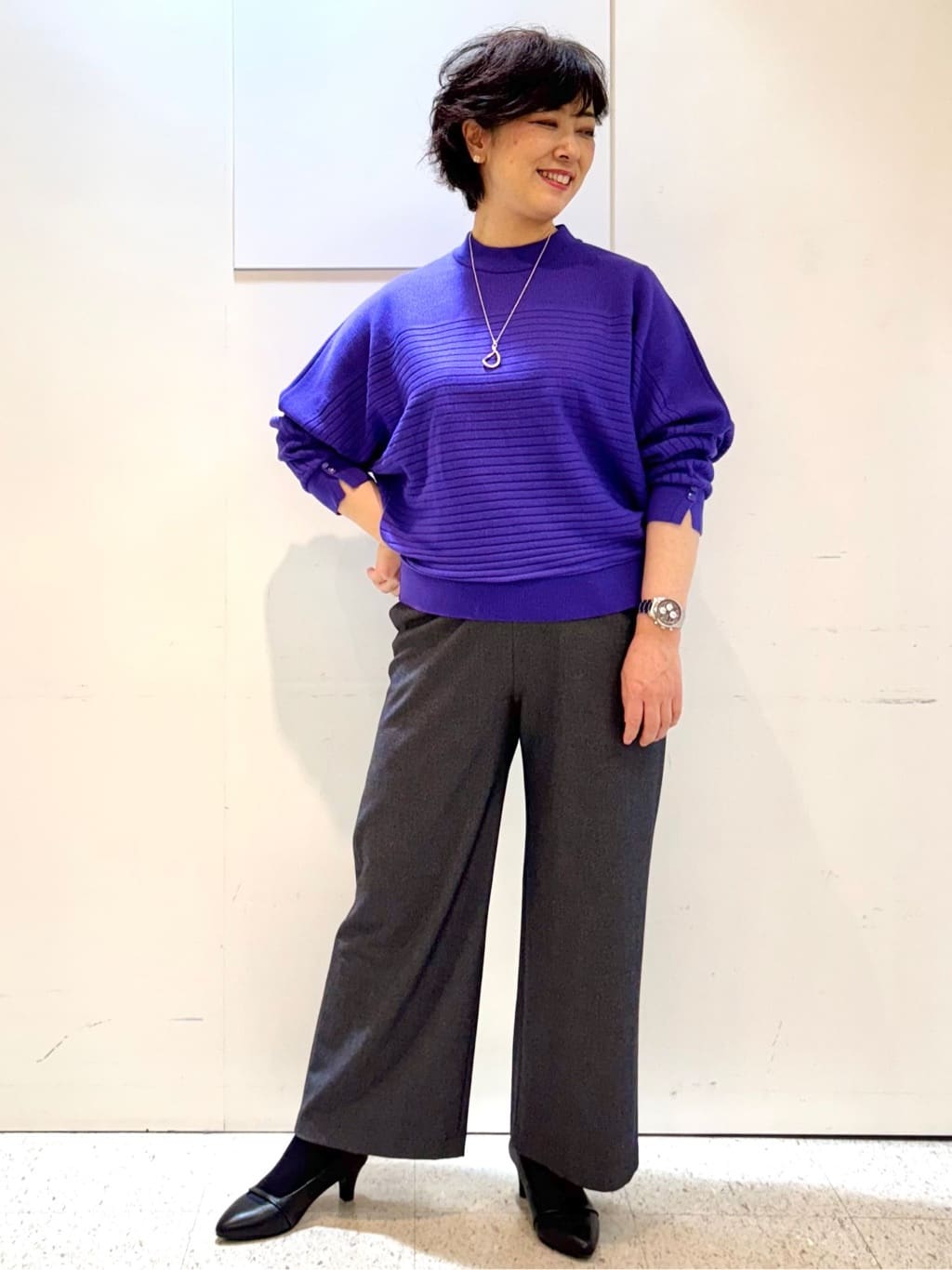 ヤスコさんの「Reflect｜【ゆったりシルエット】ジャージメルトンコクーンジャケット」を使ったコーディネート