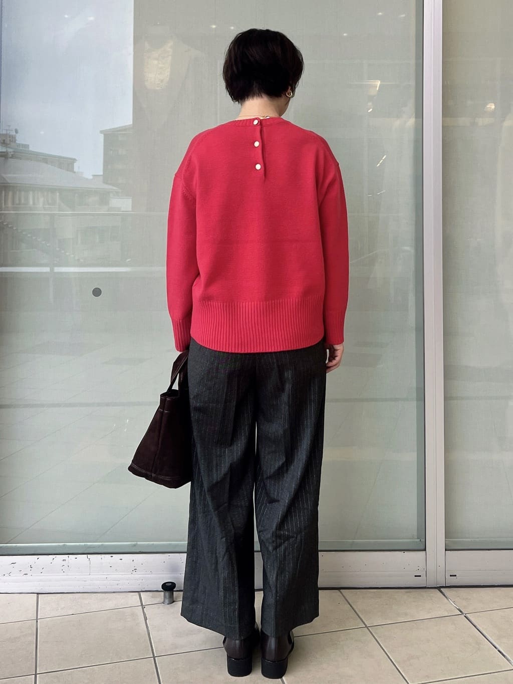 yo-koさんの「OPAQUE.CLIP｜ラメストライプワイドパンツ【洗濯機OK】」を使ったコーディネート