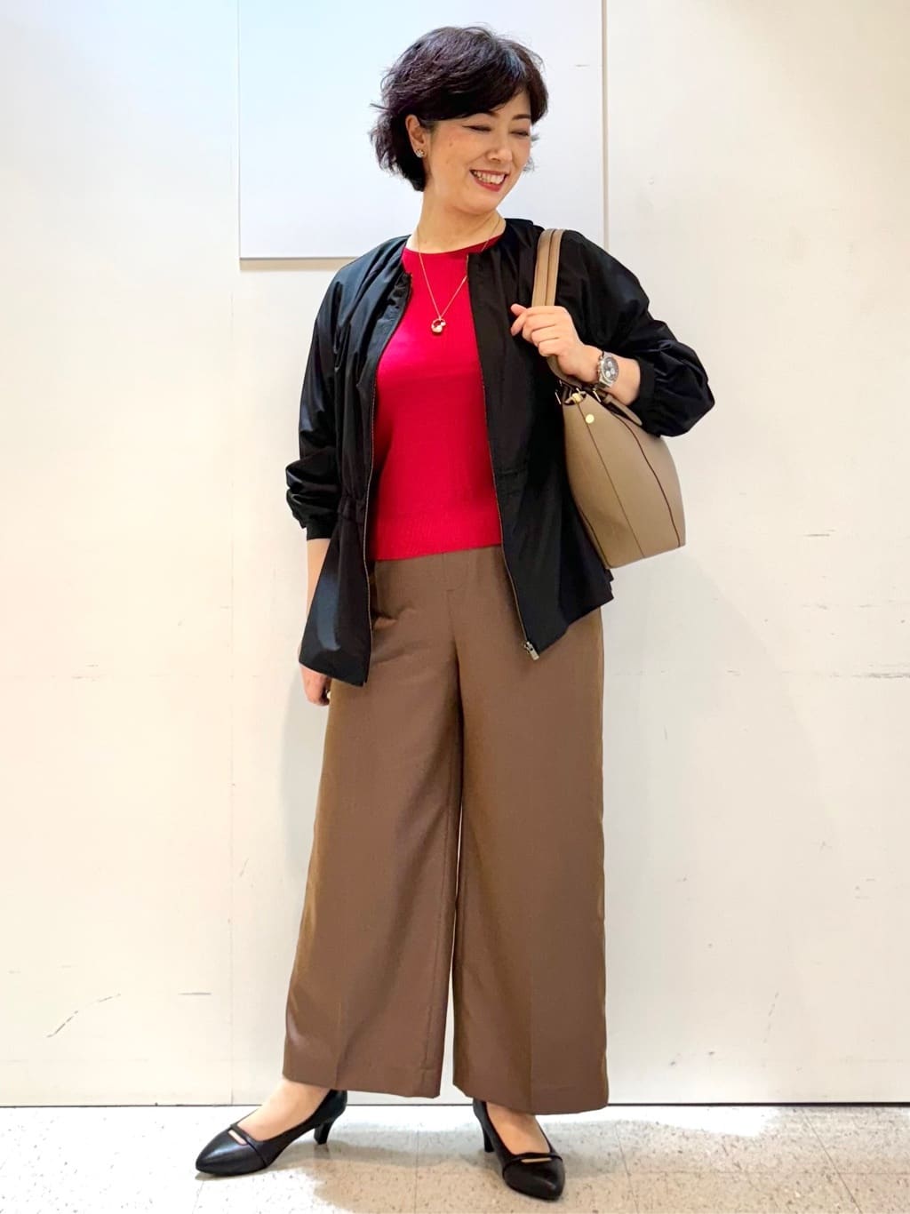 ヤスコさんの「Reflect｜【パンツにもスカートにも合わせやすい◎】ライティブルゾン」を使ったコーディネート