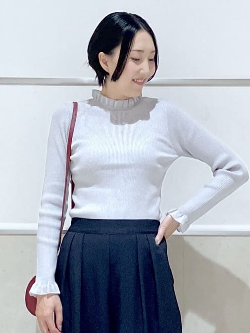 eriko さんの「Dessin｜【洗える】オーガンジーフリルニット」を使ったコーディネート