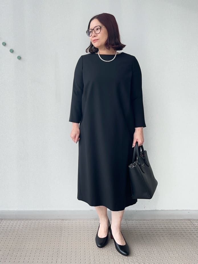 Asamiさんの「DRESSTERIOR｜【セットアップ可】ブラックフォーマルワンピース」を使ったコーディネート