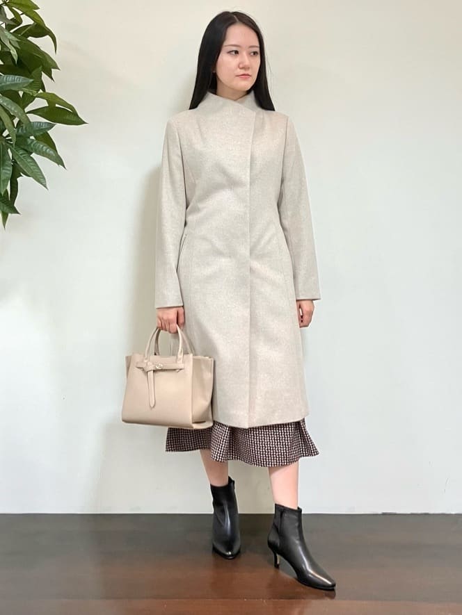 カレンさんの「UNTITLED｜【日本製／2WAY衿】スタンドカラー ロングコート」を使ったコーディネート