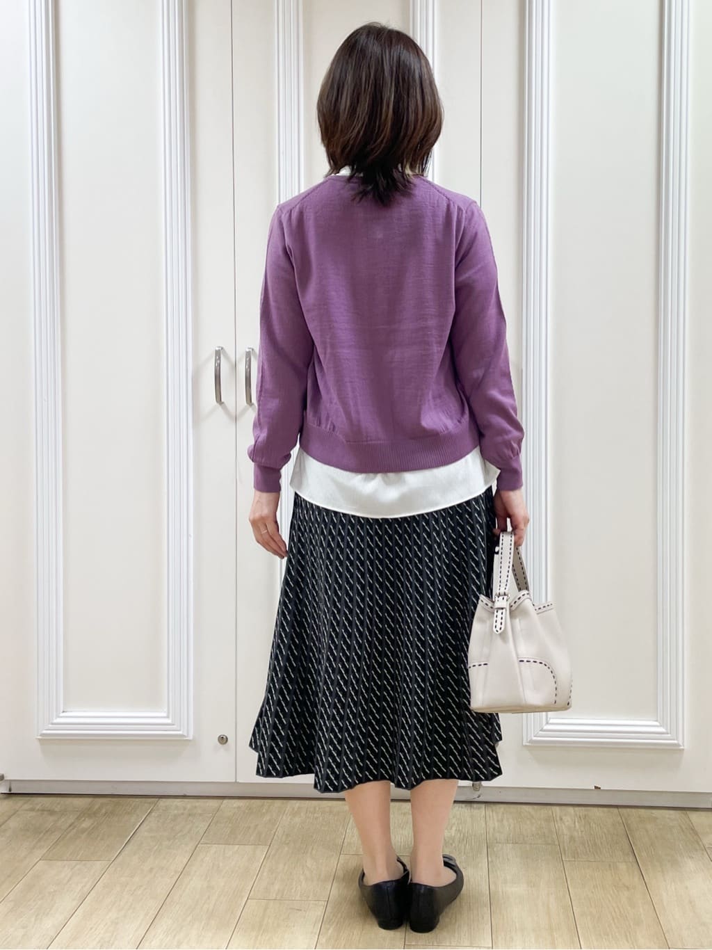 めいさんの「Reflect｜【きちんと見え／通勤／セレモニーにおすすめ◎】ドット柄ボウタイブラウス」を使ったコーディネート