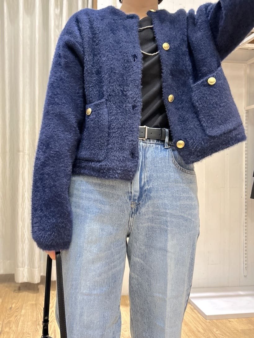 ga_riさんの「THE SHOP TK｜デニムフレアパンツ【洗濯機可】」を使ったコーディネート