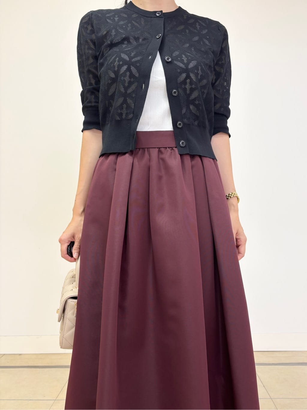 YOKOTAさんの「DRESSTERIOR｜キルテッドショルダーバッグ」を使ったコーディネート