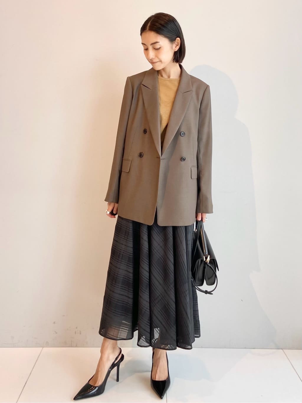 AYAさんの「UNTITLED｜【セットアップ可】ウールライク ダブルブレストジャケット」を使ったコーディネート