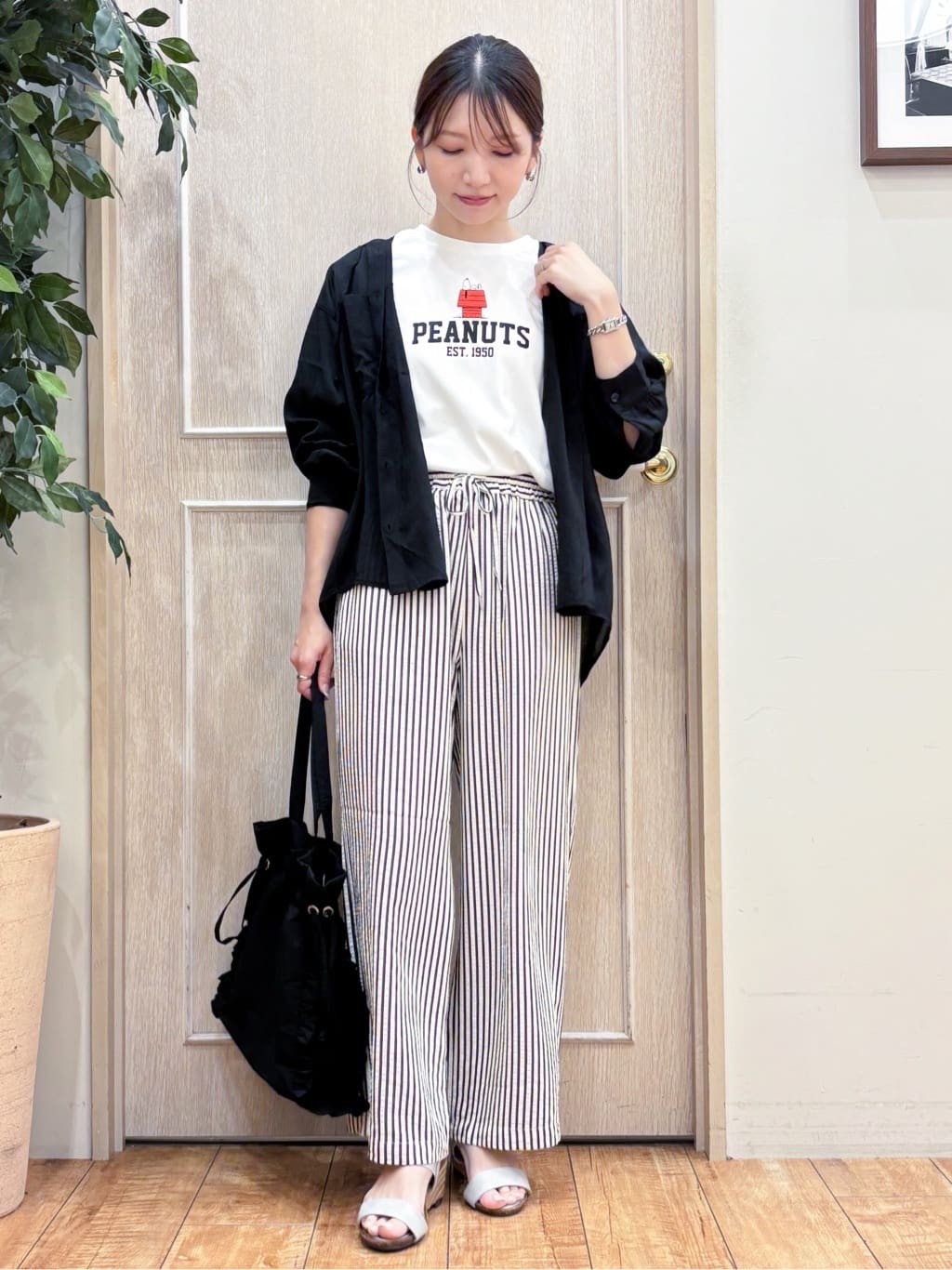 なみさんの「SHOO･LA･RUE｜【PEANUTS】ひんやりTシャツ」を使ったコーディネート
