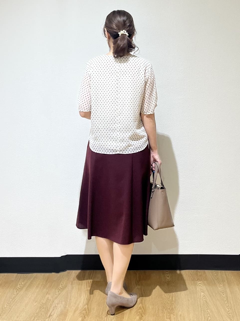 ayaさんの「Reflect｜【マシンウォッシュ可／セットアップ可】コツキ柄プリントブラウス」を使ったコーディネート