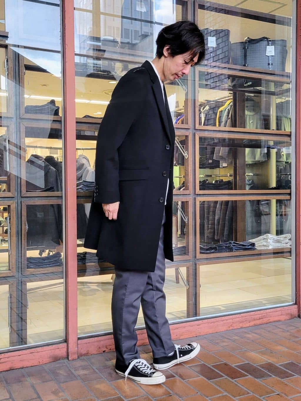 piroyaさんの「TAKEO KIKUCHI｜ウールカシミヤブレンド チェスターコート」を使ったコーディネート