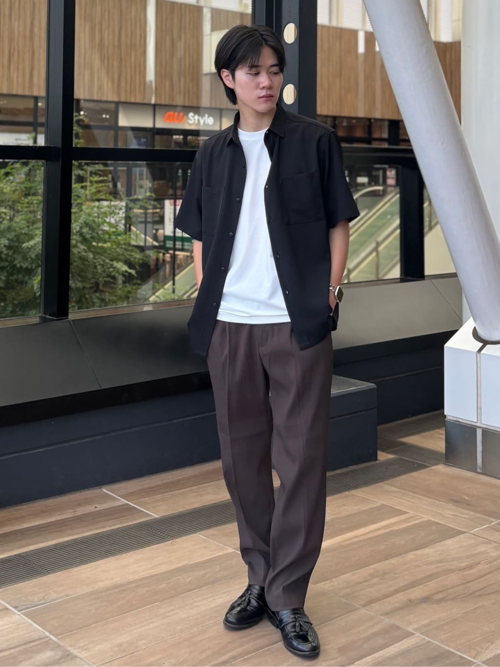 うらしーさんの「THE SHOP TK｜パーフェクテックリンクス半袖Tシャツ 【接触冷感／吸水速乾／UVカット／洗濯機OK】」を使ったコーディネート
