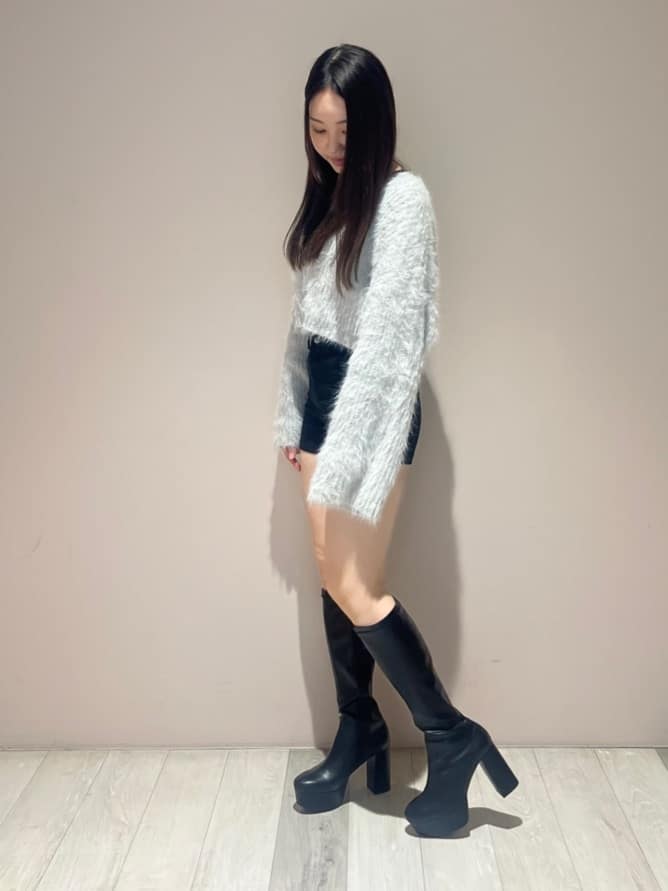 kaaさんの「ESPERANZA｜【ラク盛り/約12cm】ラク盛り厚底ロングブーツ」を使ったコーディネート
