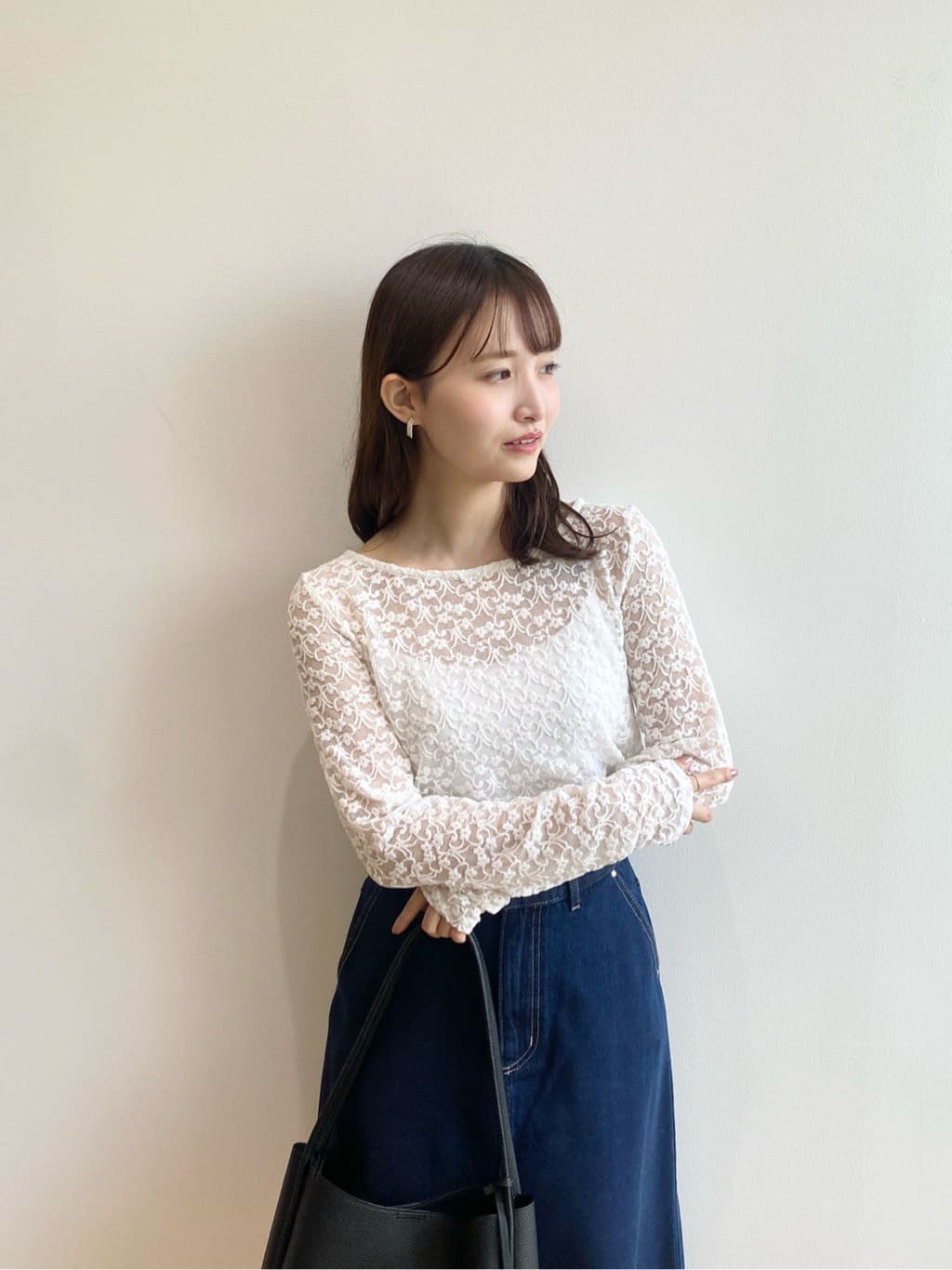 みさかさんの「index｜モールレースシアートップス【洗濯機OK】」を使ったコーディネート