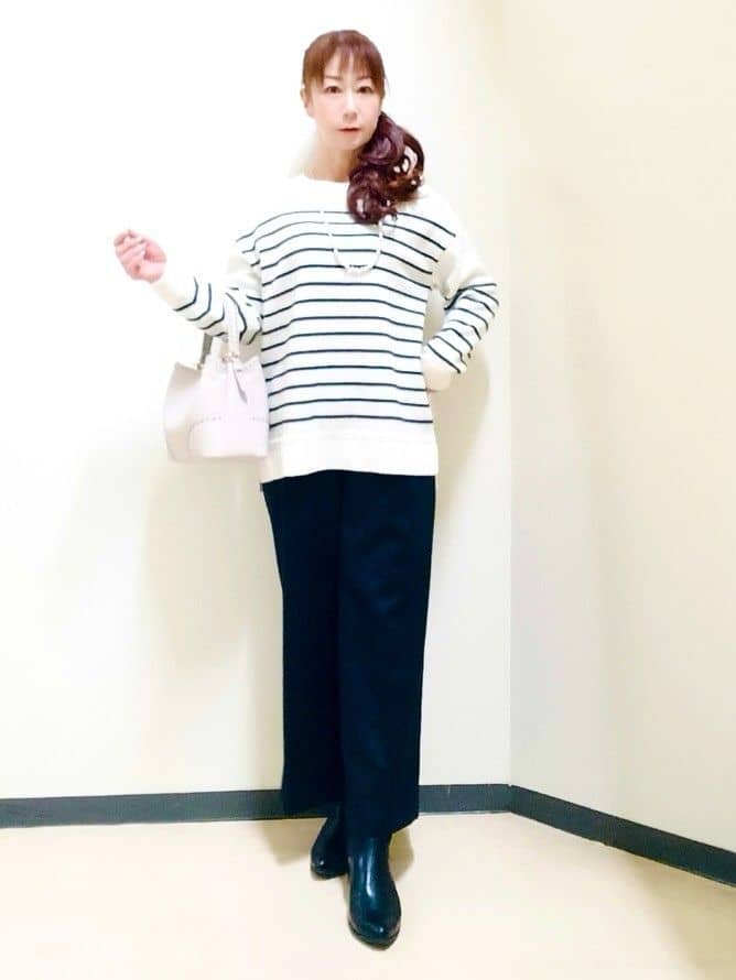 花さんの「Reflect｜【腰周りすっきり◎】ワイドクロップドパンツ」を使ったコーディネート
