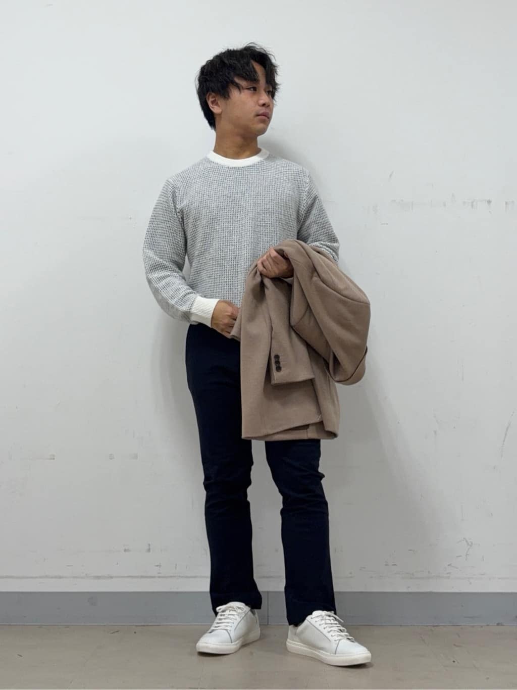 Hiroさんの「TAKEO KIKUCHI｜カシミヤブレンド ビーバー調チェスターコート」を使ったコーディネート