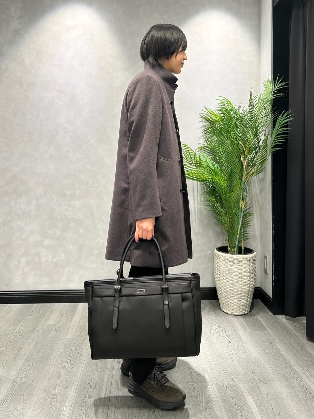 ruiさんの「TAKEO KIKUCHI｜【ウールカシミヤブレンド】ビーバー調 スタンドカラー コート」を使ったコーディネート