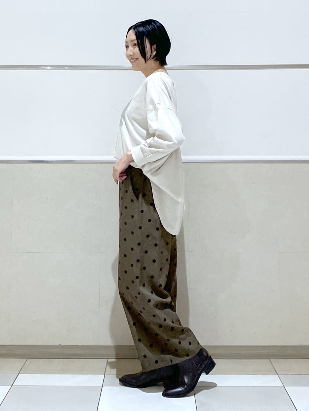 eriko さんの「Dessin｜【洗える】箔プリントロングTシャツ」を使ったコーディネート