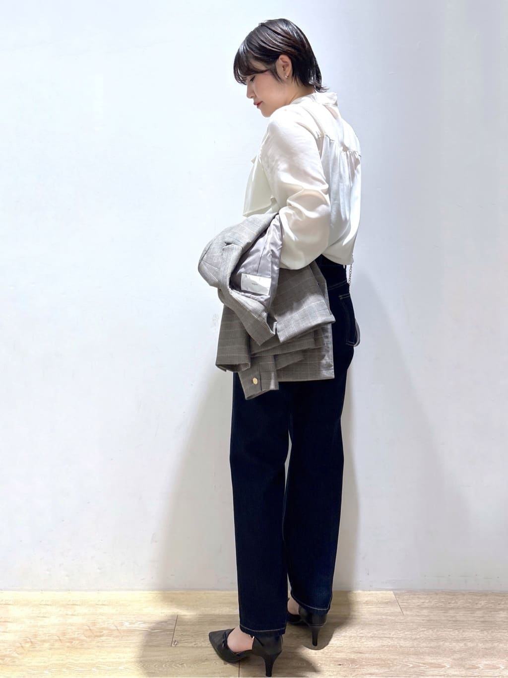 mizukiさんの「index｜アシンメトリーレイヤードボウタイブラウス【洗濯機OK／イージーアイロン／防シワ】《XS～3L》」を使ったコーディネート