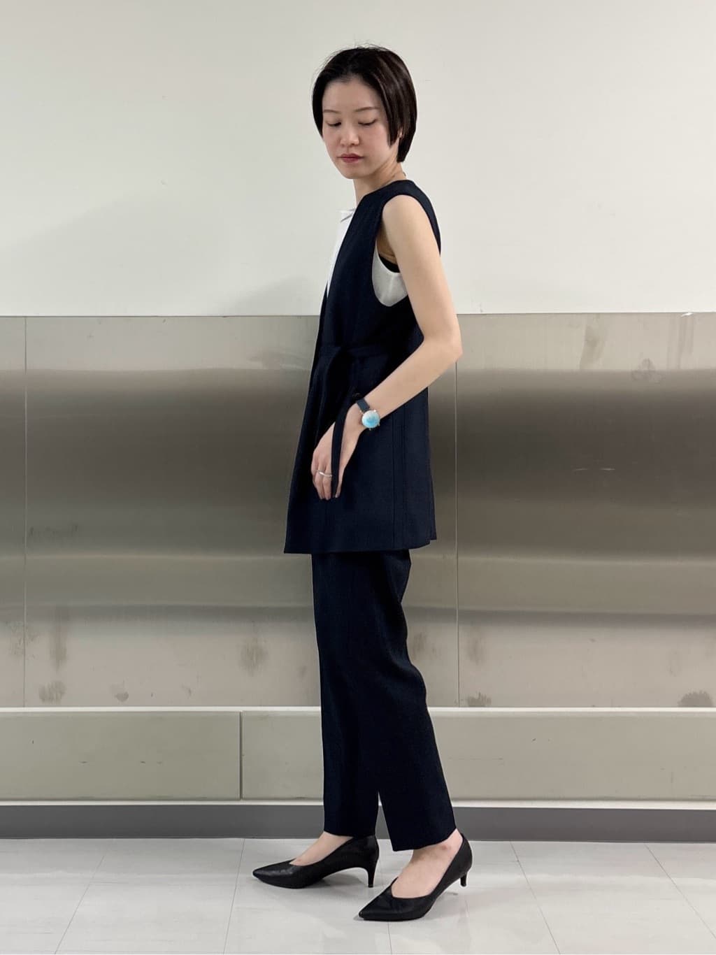 kanaeさんの「INDIVI｜【洗える／レイヤードにも活躍】ペプラムインナートップス」を使ったコーディネート