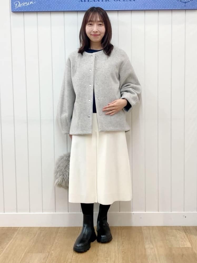 yoshiさんの「Dessin｜【洗える】ウールブレンド後ろボタンニット」を使ったコーディネート