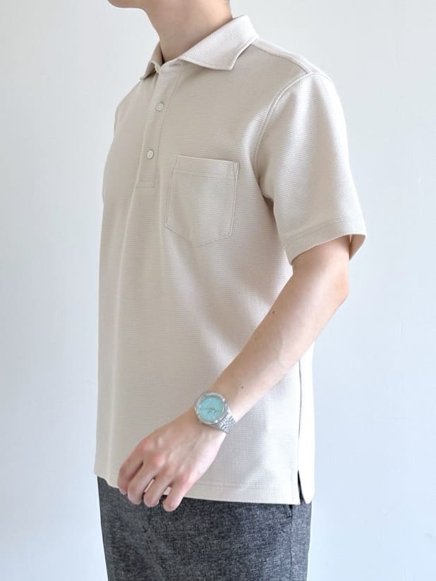 イッシーさんの「TAKEO KIKUCHI｜【抗菌防臭／9色5サイズ展開】ハニカムメランジ ポロシャツ」を使ったコーディネート