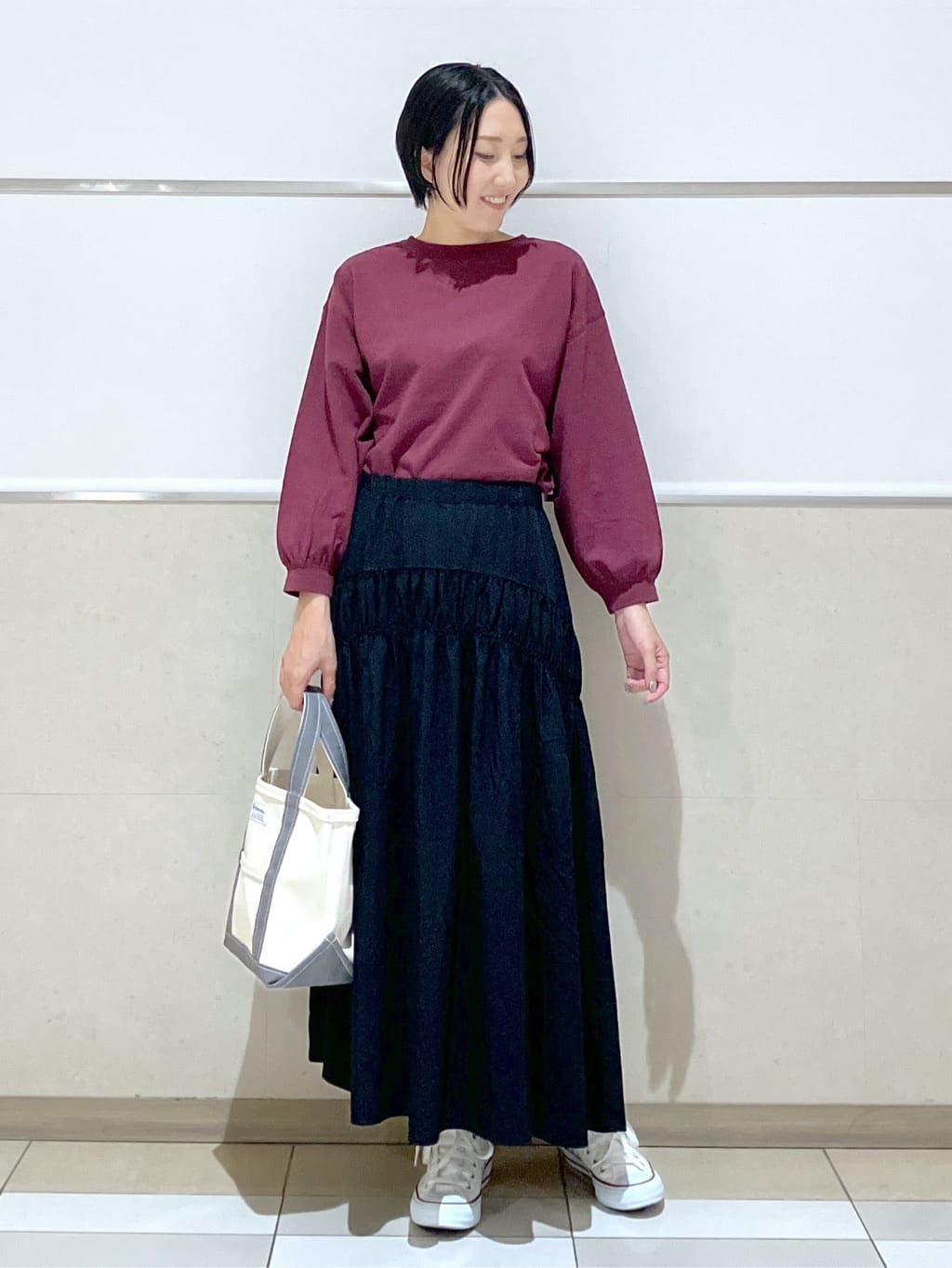 eriko さんの「Dessin｜【360度可愛い・洗える】バックヘンリーカットソー」を使ったコーディネート