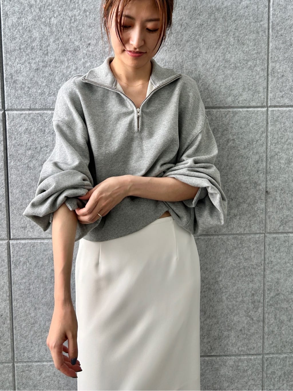 harunaさんの「CODE A｜puff zip sweat」を使ったコーディネート