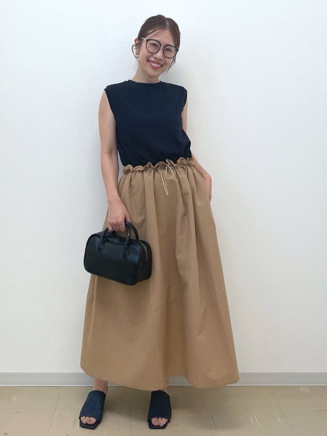 Akiさんの「OPAQUE.CLIP｜配色サッカードッキングワンピース【洗濯機洗い可】」を使ったコーディネート