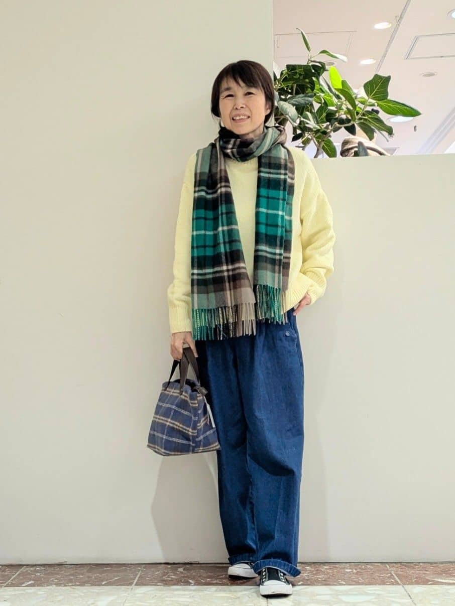 keikoさんの「Dessin｜【洗える】ハイネックベロアモールニット」を使ったコーディネート