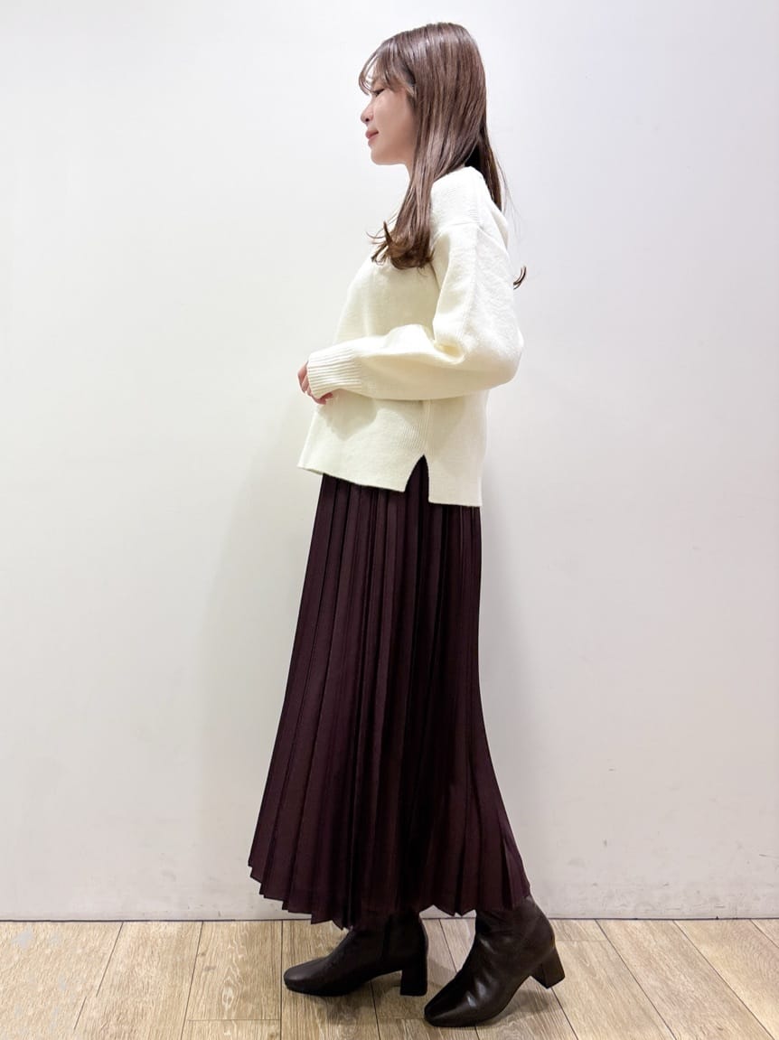 ayaさんの「index｜モックネックボクシーラメニット【洗濯機OK】《7col》」を使ったコーディネート