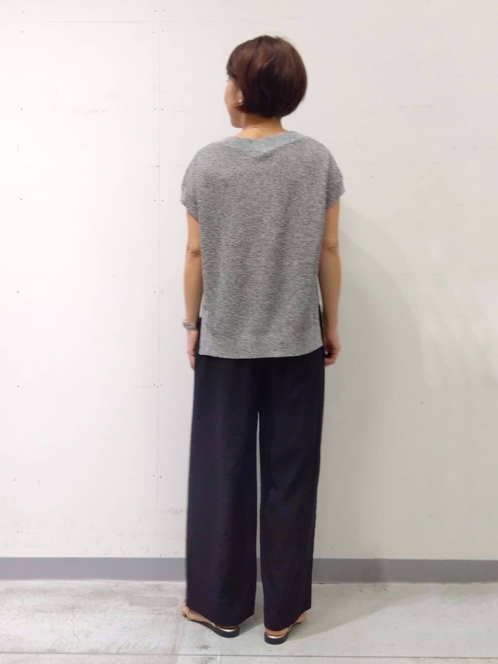 Kさんの「INDIVI｜【洗える／UVケア／SETUP可能】ドロストワイドパンツ」を使ったコーディネート