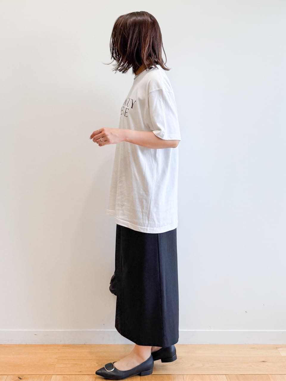 yuka.aさんの「OPAQUE.CLIP｜ロックTシャツ別注アソート【GREEN DAY／METALLICA／THE BEATLES】」を使ったコーディネート