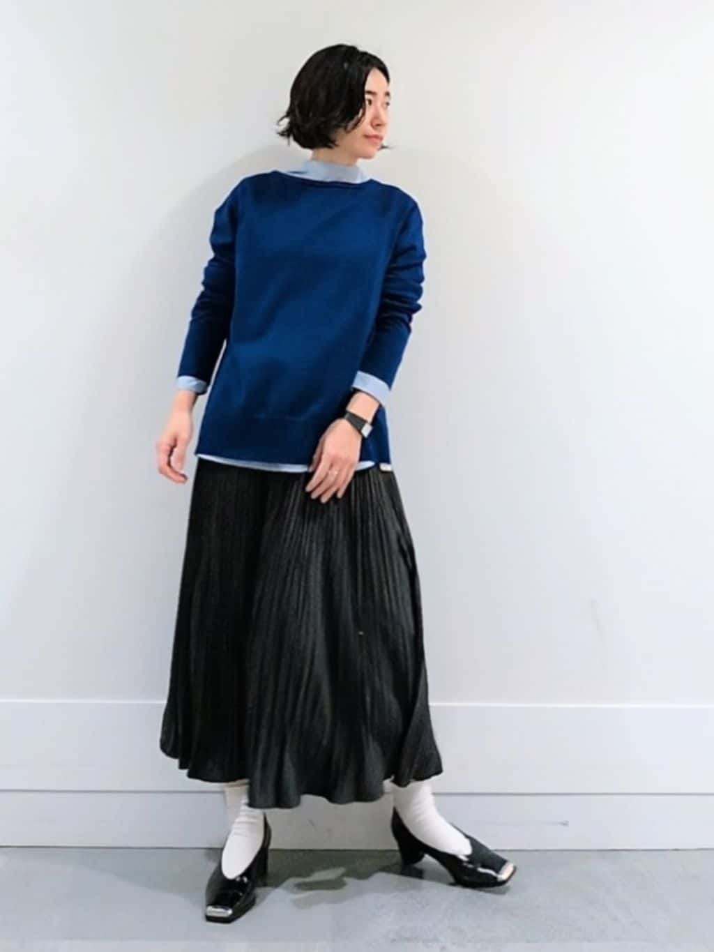 ミズタさんの「UNTITLED｜【8色展開/体型カバー】魅せるタイムレスニット」を使ったコーディネート