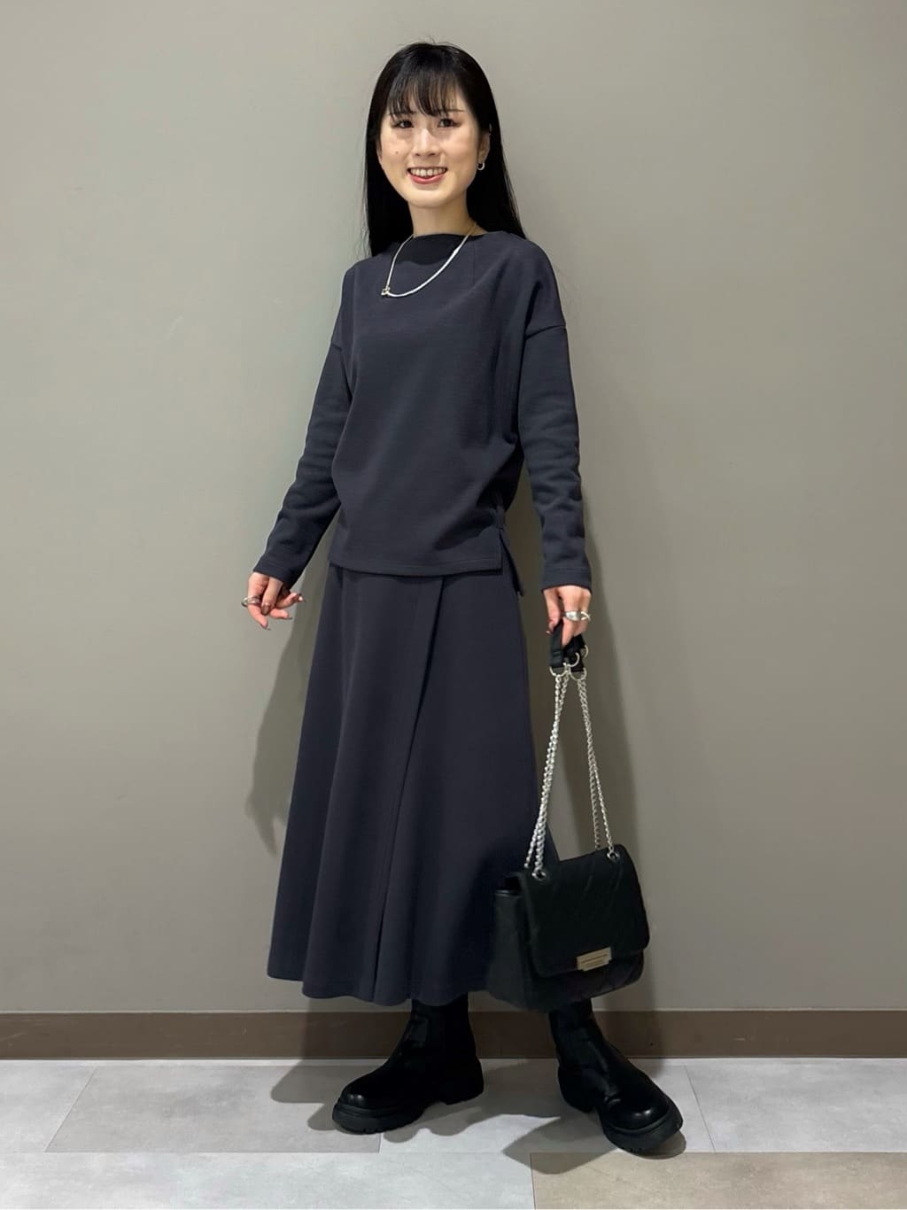 KEIKOさんの「INDIVI｜スタンドネック シャギーモールニット」を使ったコーディネート