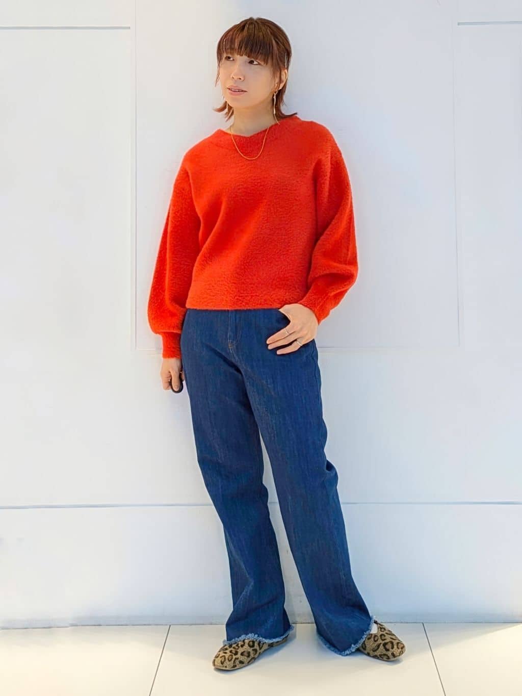 4410さんの「THE SHOP TK｜【洗える】上品にきらめく フェザーラメニット」を使ったコーディネート