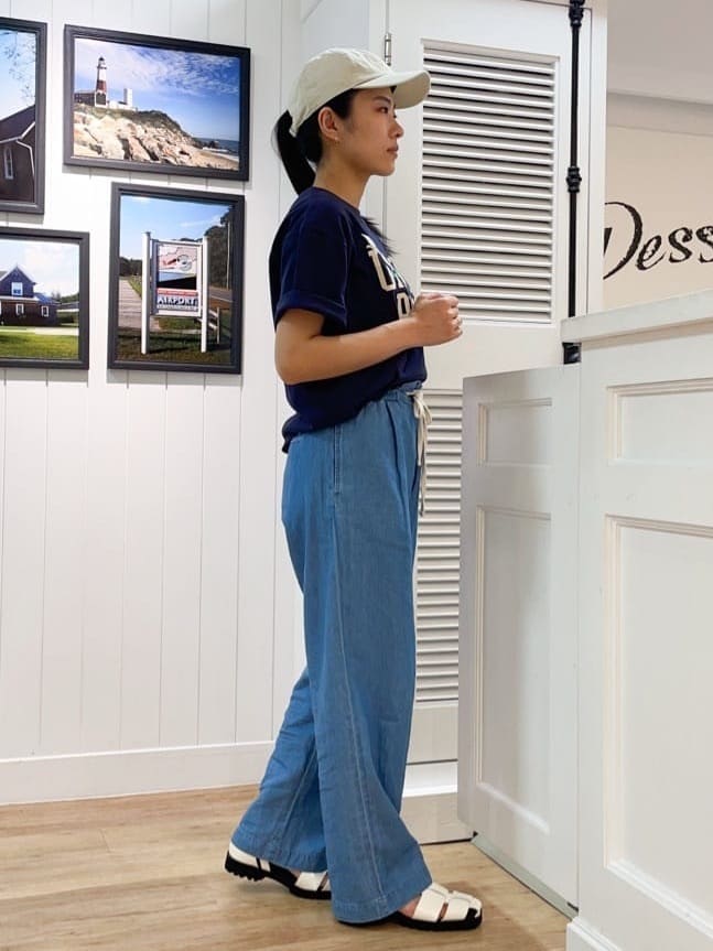 yasuokaさんの「Dessin｜ロゴ刺繍Tシャツ」を使ったコーディネート